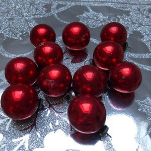Vintage 1950’s Red Glass Mini Christmas Tree Ornaments